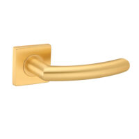 Deurkruk Donna rond 20mm haaks op vierkant rozet mat goud PVD gecoat