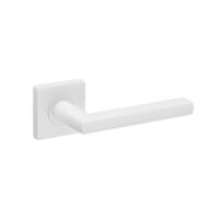 Deurkruk Emilia 20mm haaks op vierkant rozet mat wit PVD gecoat