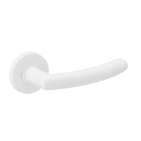 Deurkruk Luca rond 20mm haaks op rozet mat wit PVD gecoat