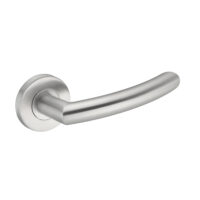 Deurkruk Luca rond 20mm haaks op rozet geborsteld RVS