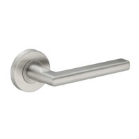 Deurkruk Stella rond 12,5mm haaks op rozet geborsteld RVS