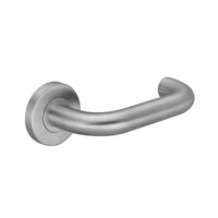 Deurkruk Valentina rond model u 20mm haaks op rozet geborsteld RVS
