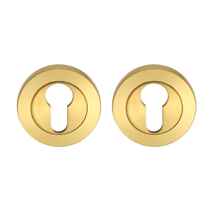 Cilinderrozet rond 53,5x8,5 mm geborsteld messing PVD gecoat