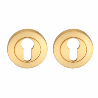 Cilinderrozet rond 53,5x8,5 mm mat goud PVD gecoat