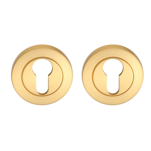Cilinderrozet rond 53,5x8,5 mm mat goud PVD gecoat