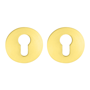 Cilinderrozet rond 55x3 mm ultra dunne rozet van 3mm geborsteld messing PVD gecoat