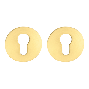 Cilinderrozet rond 55x3 mm ultra dunne rozet van 3mm mat goud PVD gecoat