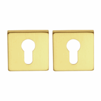Cilinderrozet vierkant 53x53x8,9mm geborsteld messing PVD gecoat