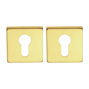 Cilinderrozet vierkant 53x53x8,9mm geborsteld messing PVD gecoat