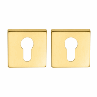 Cilinderrozet vierkant 53x53x8,9mm mat goud PVD gecoat