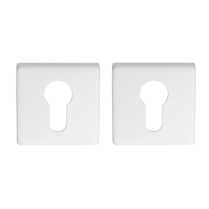 Cilinderrozet vierkant 53x53x8,9mm mat wit PVD gecoat