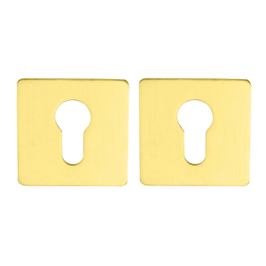 Cilinderrozet vierkant 55x3mm ultra dunne rozet van 3mm geborsteld messing PVD gecoat