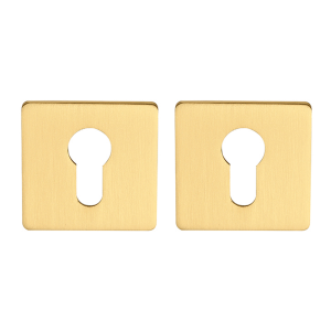 Cilinderrozet vierkant 55x3mm ultra dunne rozet van 3mm mat goud PVD gecoat
