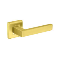 Deurkruk Alice vierkant 20mm haaks op vierkant rozet mat goud PVD gecoat