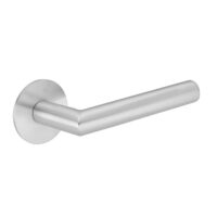 Deurkruk Celia rond 20mm haaks op ultra dunne rozetten van 3mm geborsteld RVS