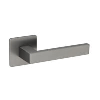 Deurkruk Enzo vierkant 20mm haaks op vierkant ultra dunne rozet van 3mm gun metal PVD gecoat