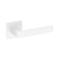 Deurkruk Enzo vierkant 20mm haaks op vierkant ultra dunne rozet van 3mm mat wit PVD gecoat