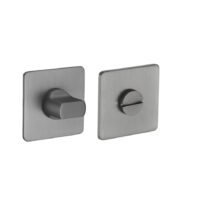 Rozet met toilet / badkamersluiting vierkant 55x3 mm ultra dunne rozet van 3mm gun metal PVD gecoat