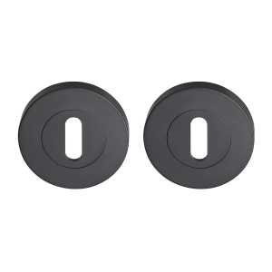 Sleutelrozet rond 53,5x8,5 mm mat zwart PVD gecoat