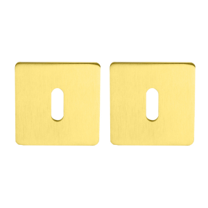Sleutelrozet vierkant 55x3 mm ultra dunne rozet van 3mm geborsteld messing PVD gecoat