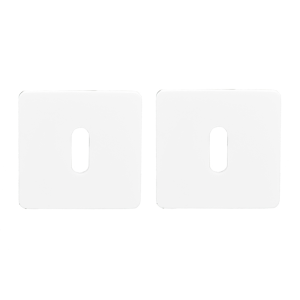 Sleutelrozet vierkant 55x3 mm ultra dunne rozet van 3mm mat wit PVD gecoat