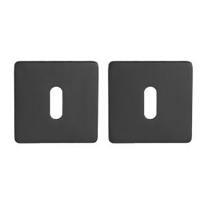 Sleutelrozet vierkant 55x3 mm ultra dunne rozet van 3mm mat zwart PVD gecoat