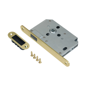 Magneet loopslot met voorplaat en sluitkom geborsteld messing PVD gecoat