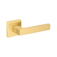 Deurkruk Alice vierkant 20mm haaks op vierkant rozet geborsteld messing PVD gecoat
