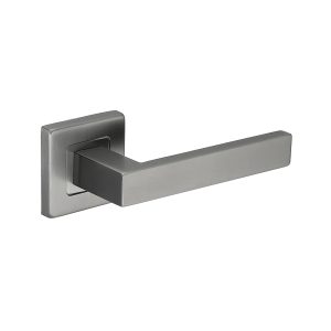 Deurkruk Alice vierkant 20mm haaks op vierkant rozet gun metal PVD gecoat