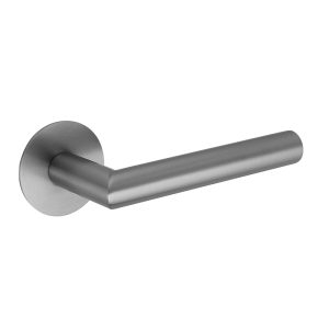 Deurkruk Celia rond 20mm haaks op ultra dunne rozetten van 3mm geborsteld gun metal PVD gecoat
