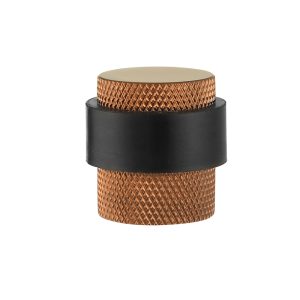 Deurstopper voor vloermontage geribbeld 25x30mm brons geborsteld PVD gecoat