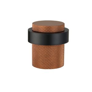 Deurstopper voor vloermontage geribbeld 30x40mm brons geborsteld PVD gecoat