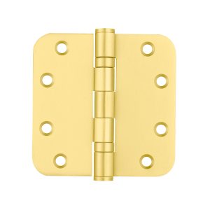 Kogelscharnier afgerond 89x89x2,5mm geborsteld messing PVD gecoat