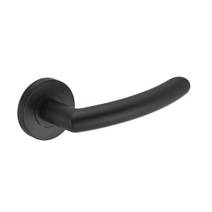 Deurkruk Luca rond 20mm haaks op rozet mat zwart PVD gecoat