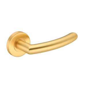 Deurkruk Luca rond 20mm haaks op rozet mat goud PVD gecoat