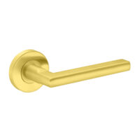 Deurkruk Stella rond 12,5mm haaks op rozet geborsteld messing PVD gecoat