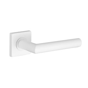 Deurkruk Vita 20mm haaks op vierkant rozet mat wit PVD gecoat