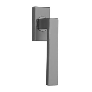 Raamkruk vierkant op vierkant rozet gun metal PVD gecoat