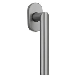 Raamkruk rond op ovaal rozet gun metal PVD gecoat