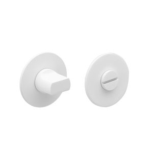 Rozet met toilet / badkamersluiting rond 55x3 mm ultra dunne rozet van 3mm mat wit PVD gecoat