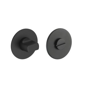 Rozet met toilet / badkamersluiting rond 55x3 mm ultra dunne rozet van 3mm mat zwart PVD gecoat