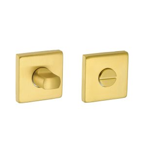 Rozet met toilet / badkamersluiting vierkant 53x53x8,9mm geborsteld messing PVD gecoat
