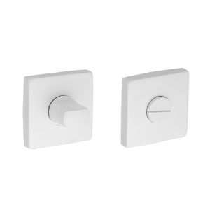 Rozet met toilet / badkamersluiting vierkant 53x53x8,9mm mat wit PVD gecoat