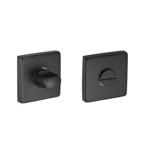 Rozet met toilet / badkamersluiting vierkant 53x53x8,9mm mat zwart PVD gecoat