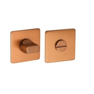 Rozet met toilet / badkamersluiting vierkant 55x3 mm ultra dunne rozet van 3mm brons geborsteld PVD gecoat