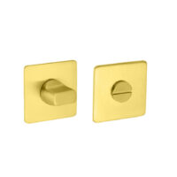 Rozet met toilet / badkamersluiting vierkant 55x3 mm ultra dunne rozet van 3mm geborsteld messing PVD gecoat