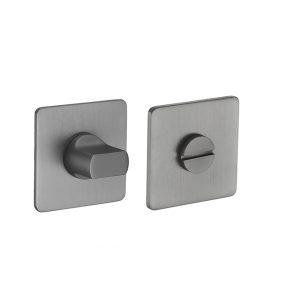 Rozet met toilet / badkamersluiting vierkant 55x3 mm ultra dunne rozet van 3mm gun metal PVD gecoat