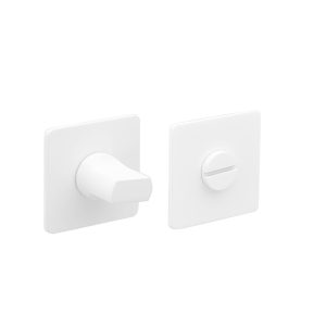 Rozet met toilet / badkamersluiting vierkant 55x3 mm ultra dunne rozet van 3mm mat wit PVD gecoat