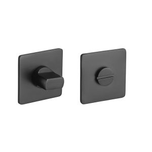 Rozet met toilet / badkamersluiting vierkant 55x3 mm ultra dunne rozet van 3mm mat zwart PVD gecoat