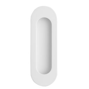 Schuifdeurkom ovaal 150x50 mm blind mat wit PVD gecoat